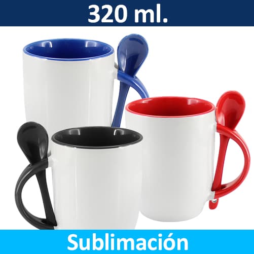 Tazón Sublimación Bicolor con Cuchara 99444
