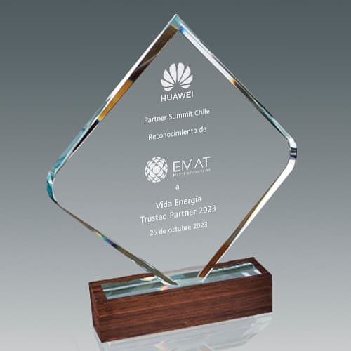 Galvano Cristal con Base de Madera BLAS 52 - imagen 3