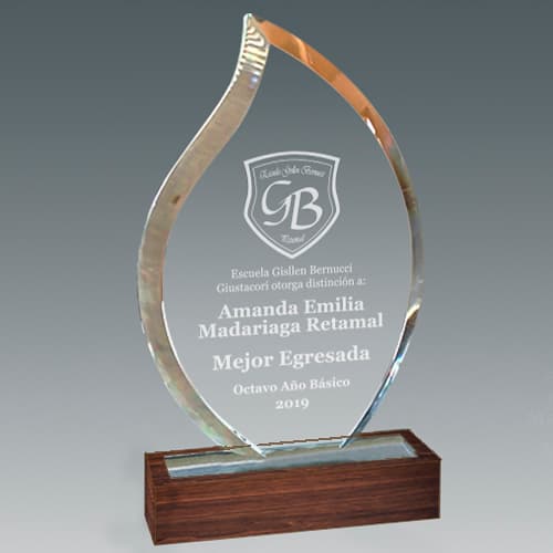 Galvano Cristal con Base de Madera BLAS 55 - imagen 2