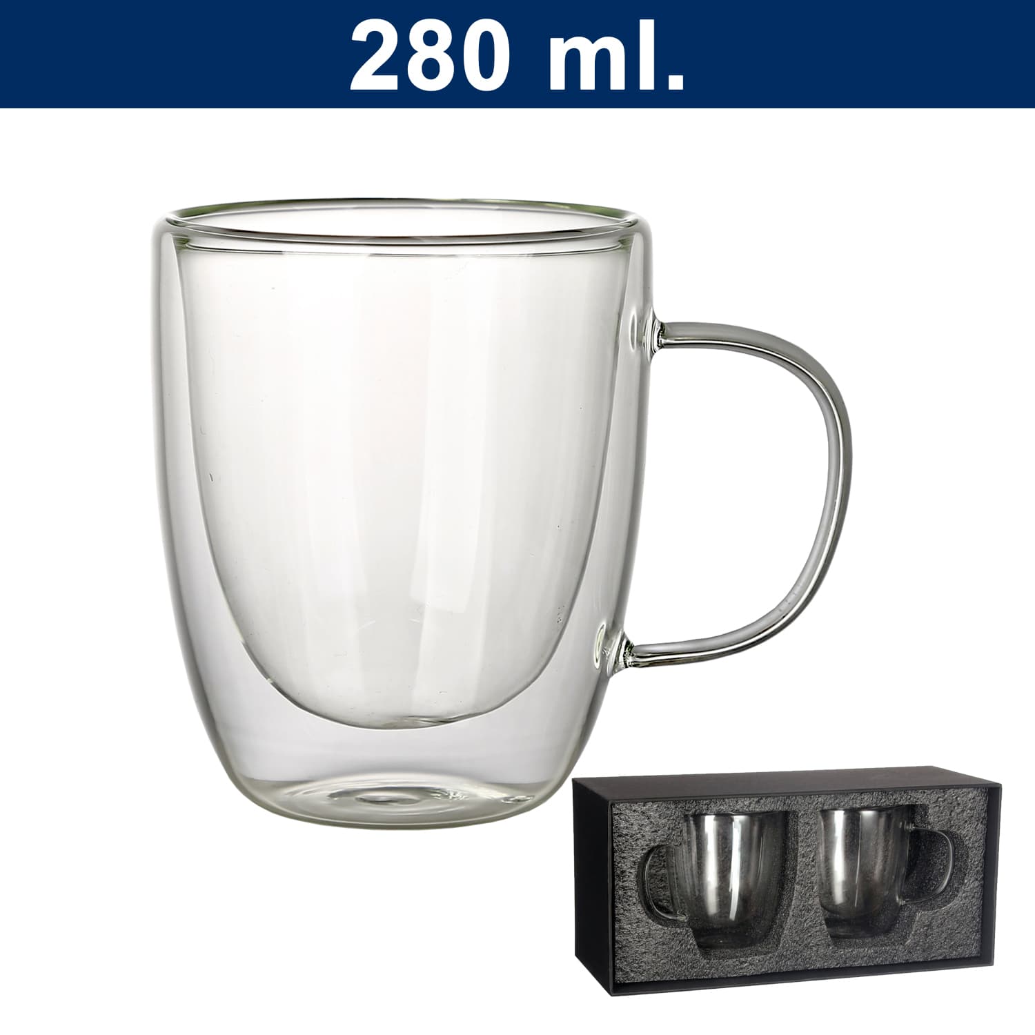 Set de 2 vasos de vidrio doble pared M8