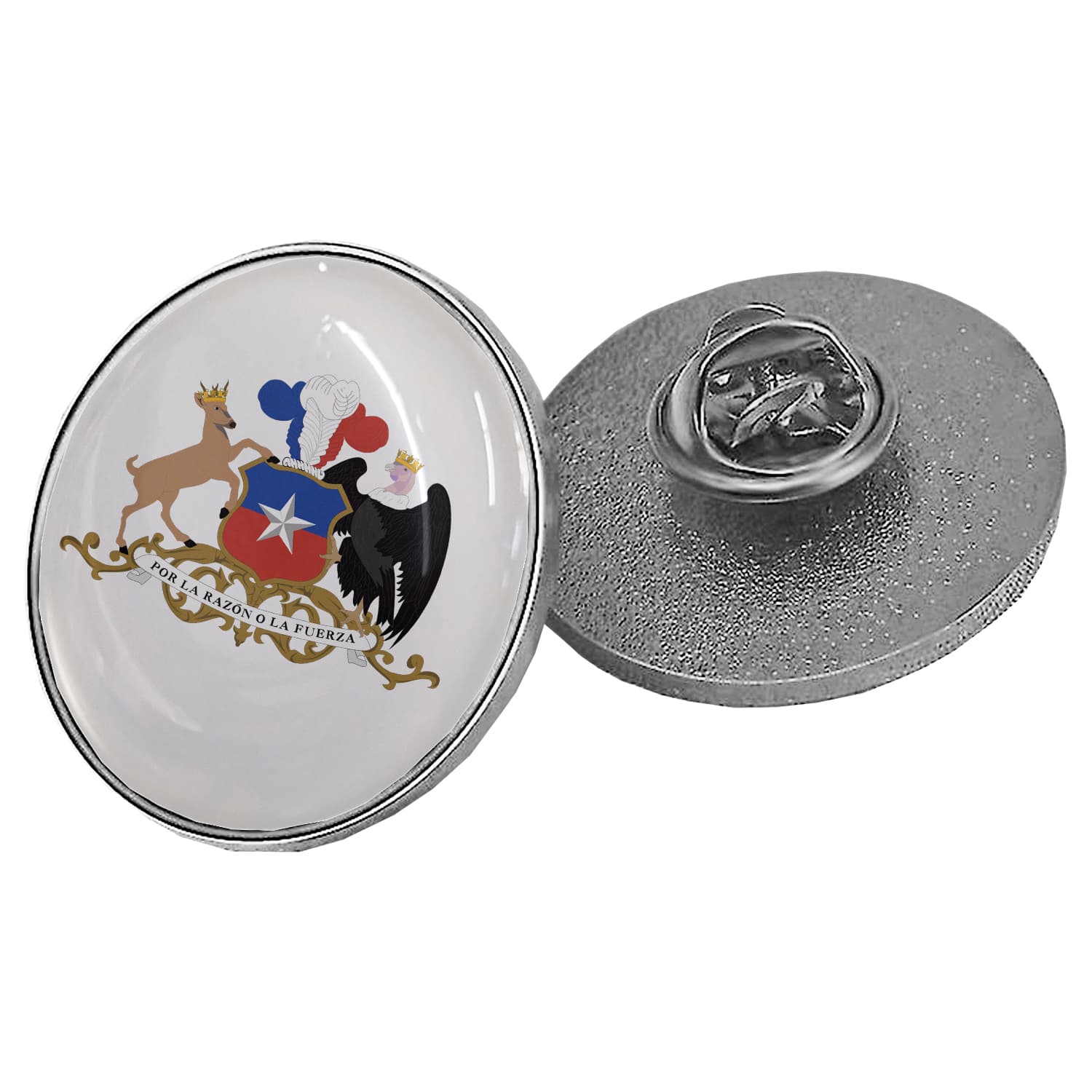 Piocha Broche Redondo Plateado (Pins) 25mm - imagen 2