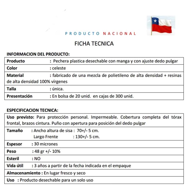 Pechera con Cinta de Amarre y Ojal - imagen 3