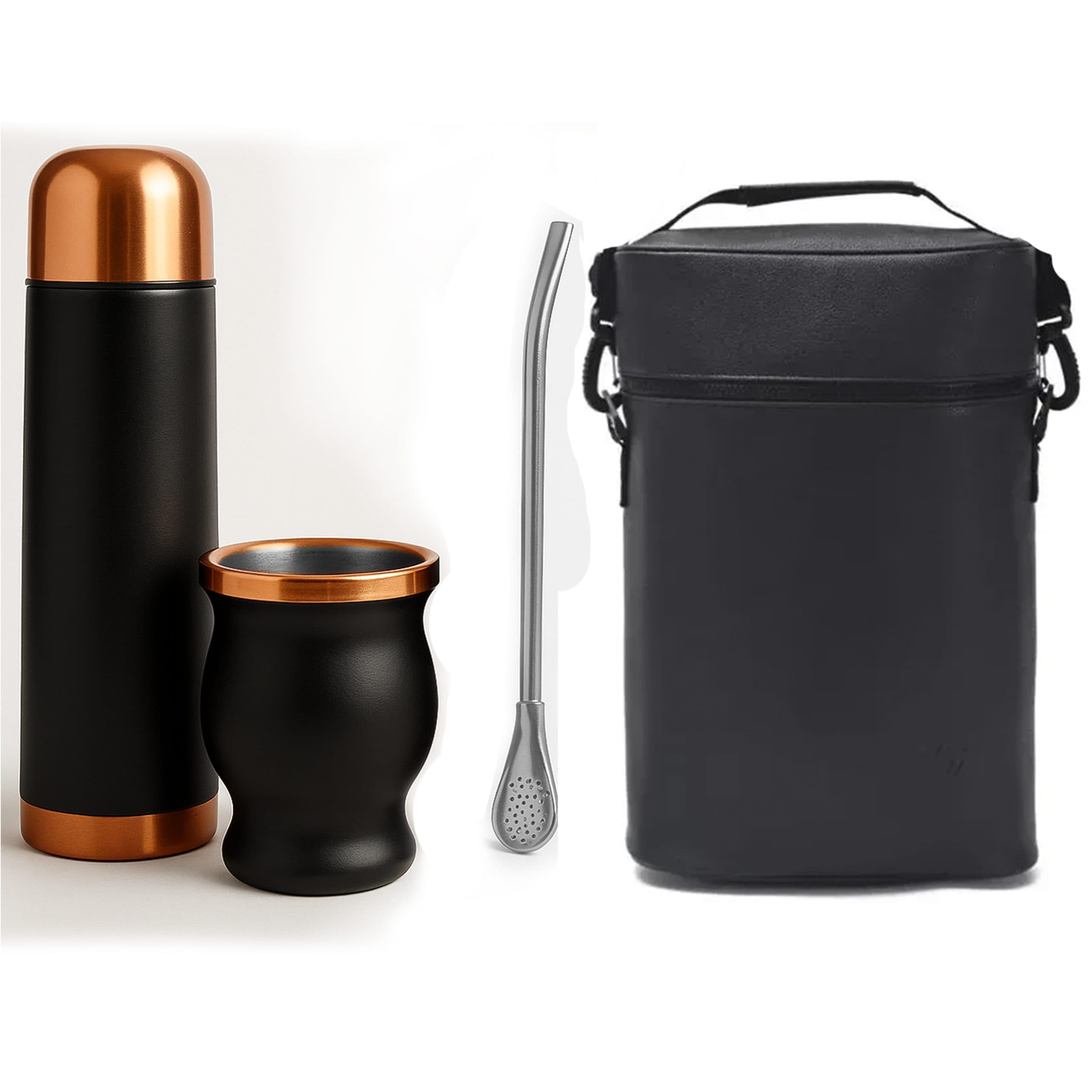 Set de Mate color Negro/Cobre con Bolso MAT03 - imagen 2