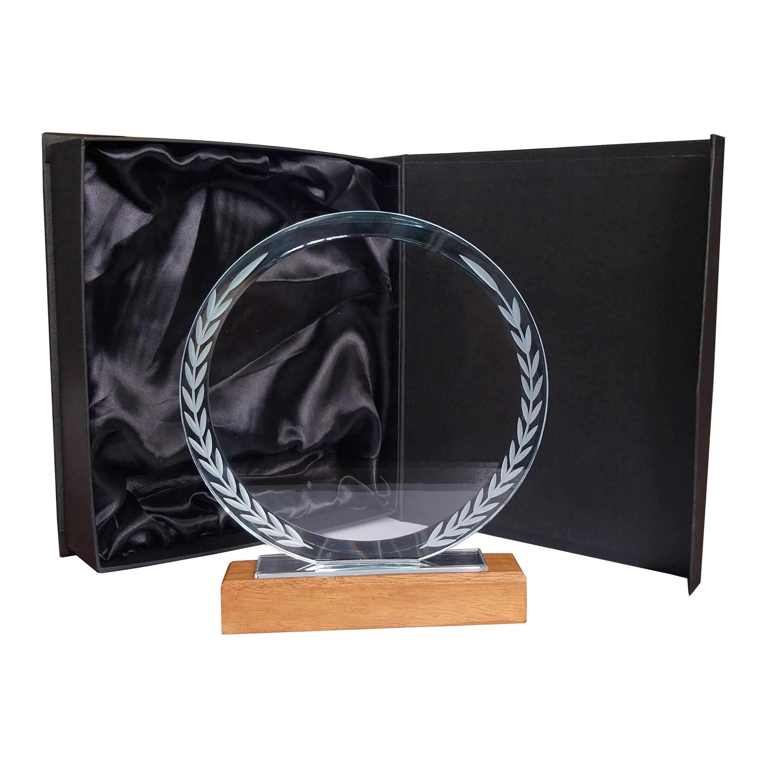 Galvano Cristal con Base de Madera BLAS 29