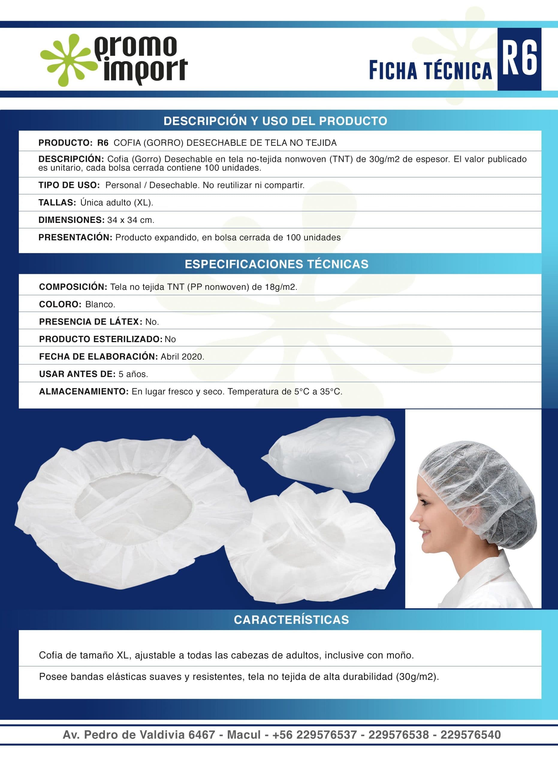 Set de 100 Cofias (Gorros) Desechables 30g/m2 - imagen 7