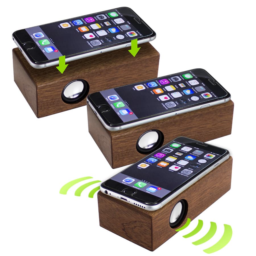 Parlante Grande Inducción Madera Nogal - imagen 2