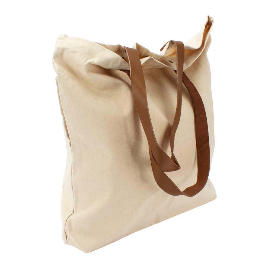 Bolsa de Compras 10oz Canvas asas Cuero - imagen 3