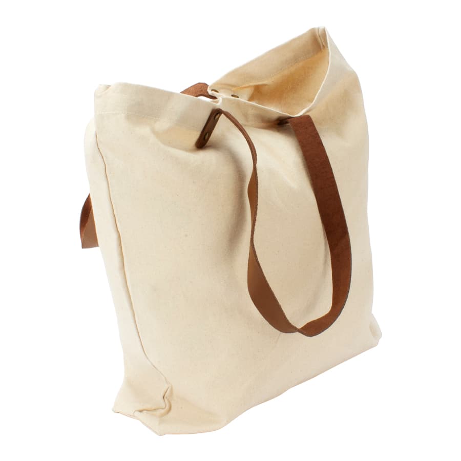Bolsa de Compras 10oz Canvas asas Cuero - imagen 6