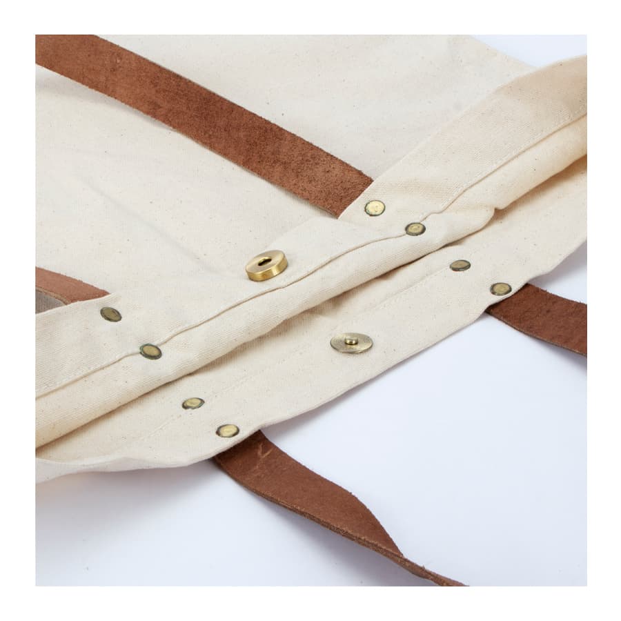 Bolsa de Compras 10oz Canvas asas Cuero - imagen 7