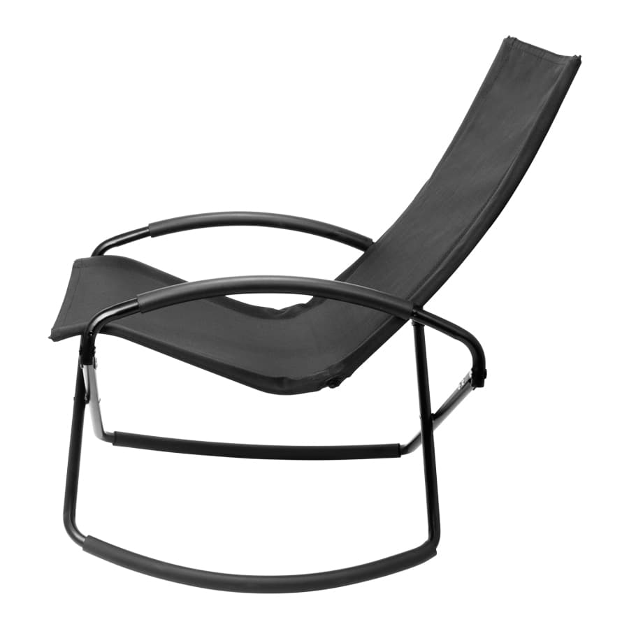 Silla mecedora negra con apoya-brazos - imagen 3