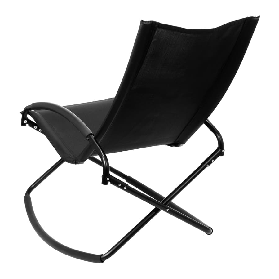 Silla mecedora negra con apoya-brazos - imagen 4