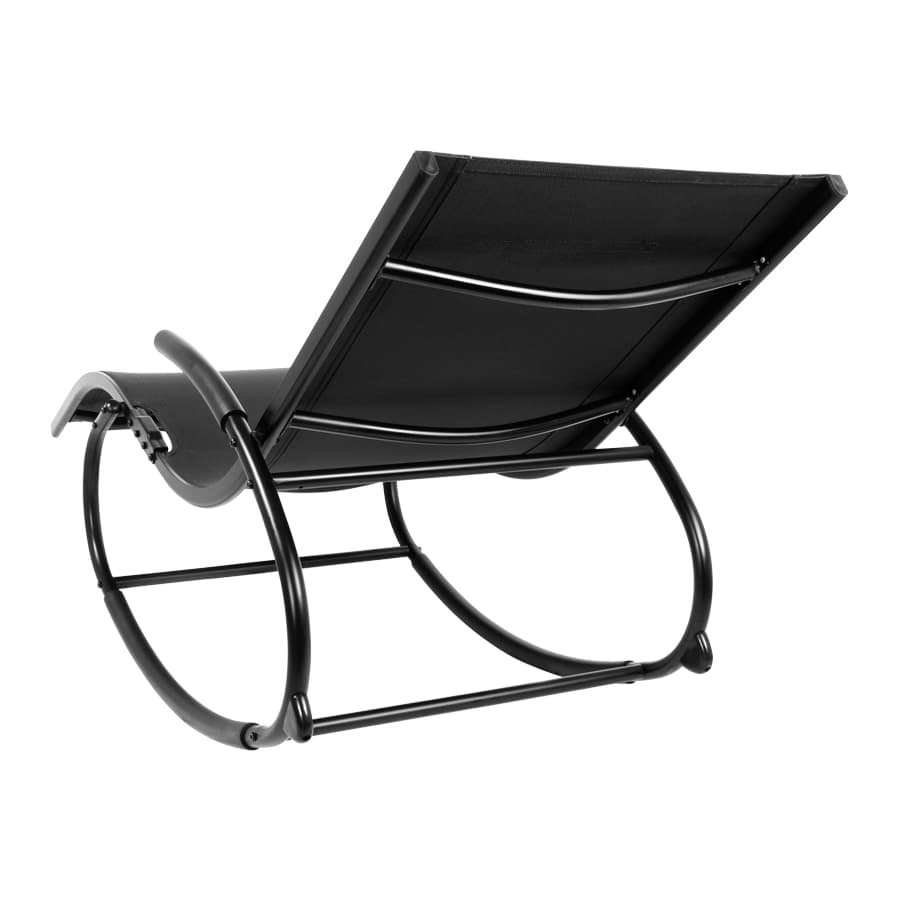 Reposera mecedora negra con apoya-brazos - imagen 4