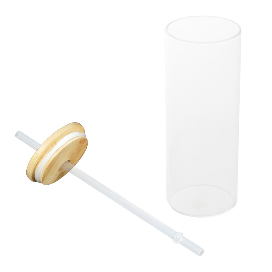 Botella Vidrio Borosilicato Sublimación, tapa Bamboo 500cc - imagen 14