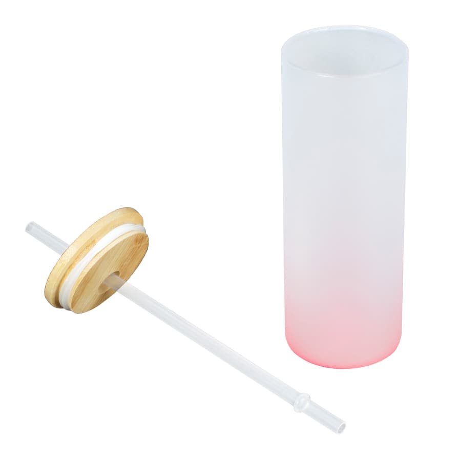 Botella Vidrio Borosilicato Sublimación, tapa Bamboo 500cc - imagen 9