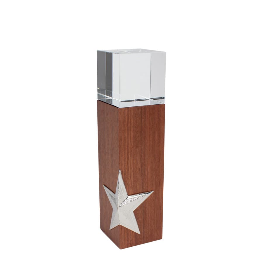 Trofeo de Madera y Cristal «Silver Star»