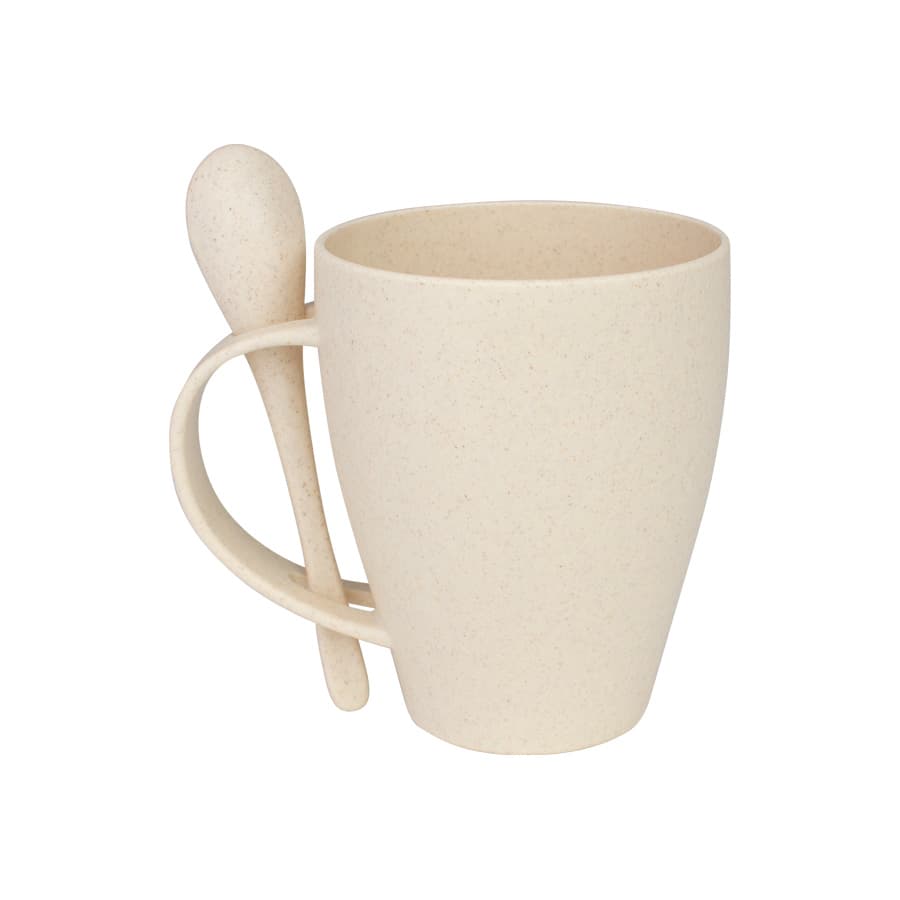 Mug de caña de Trigo con Cuchara 400cc - imagen 2