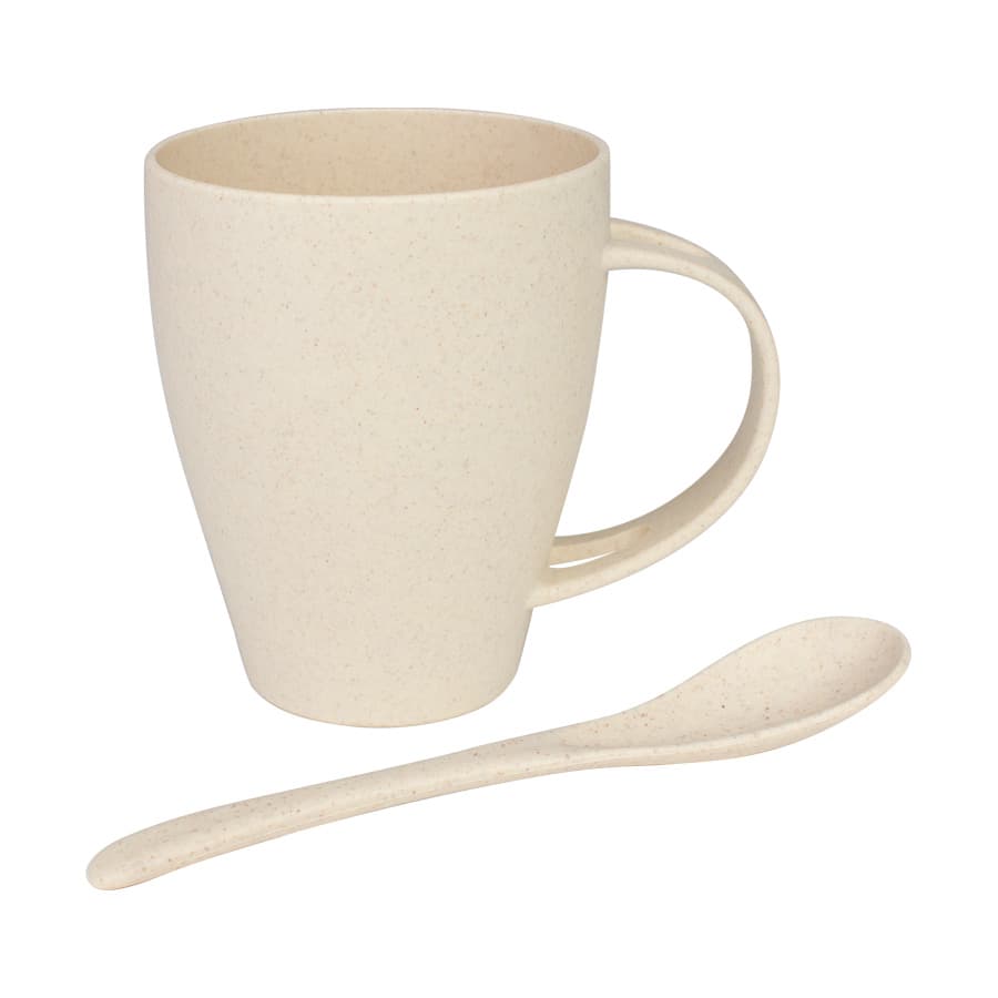 Mug de caña de Trigo con Cuchara 400cc - imagen 4