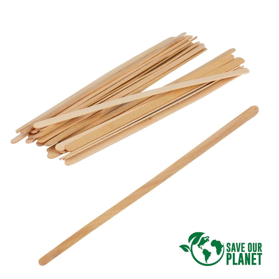 Bolsa con 1.000 palitos revolvedores de madera de Pino