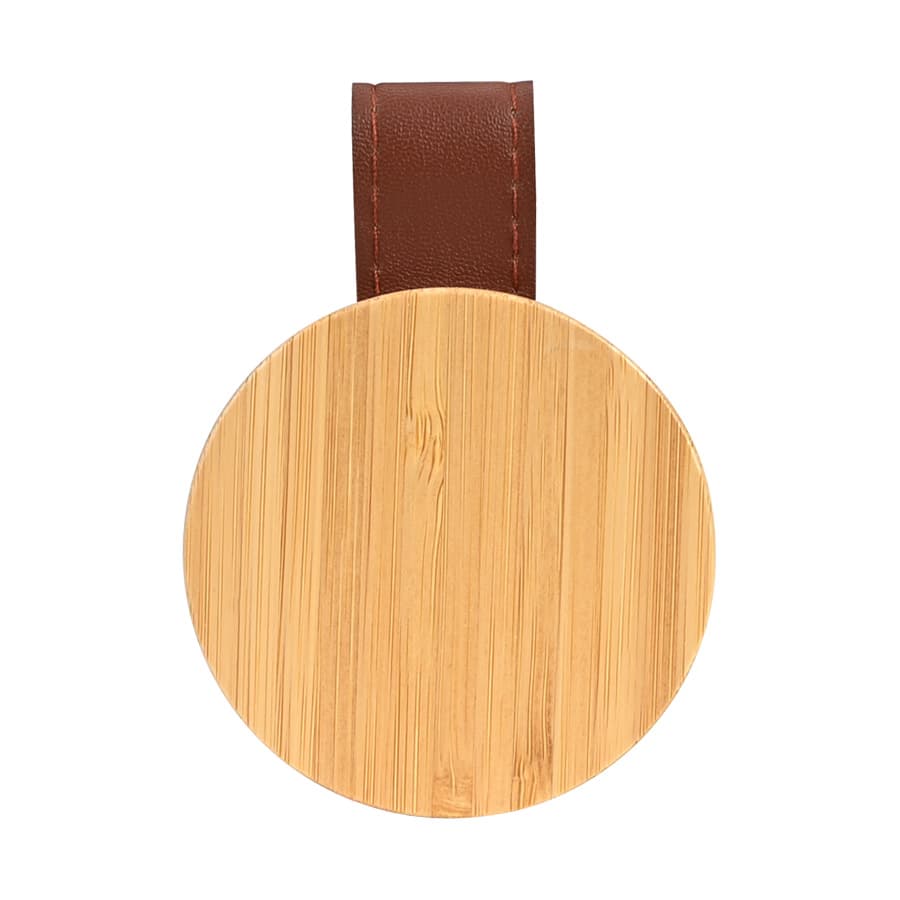 Espejo redondo de Bamboo y Eco-Cuero - imagen 5