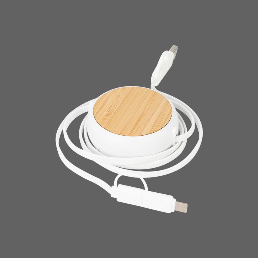 Connect Multicargador Retráctil 4 en 1 de ABS/Bamboo - imagen 3