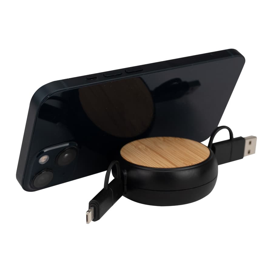 Connect Multicargador Retráctil 4 en 1 de ABS/Bamboo - imagen 11
