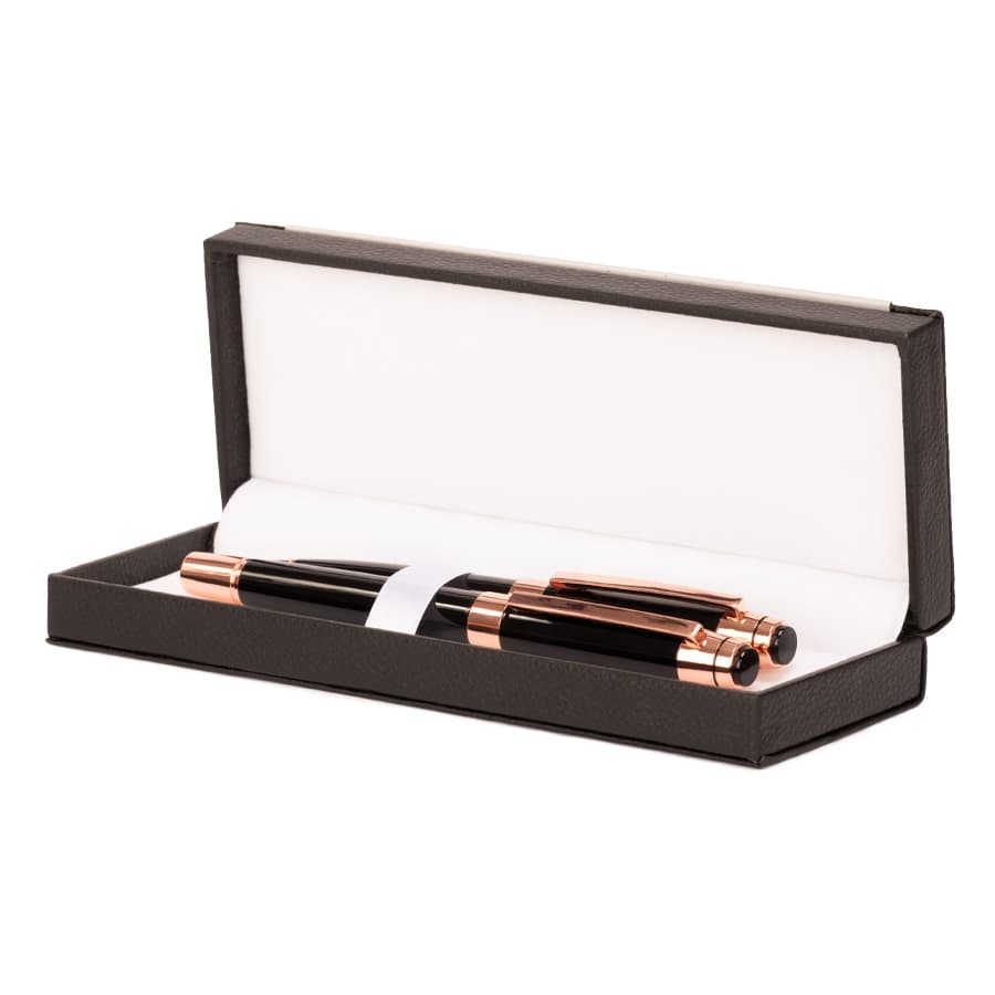 Set de Escritura «THORTON» negro con detalles encobrizados.