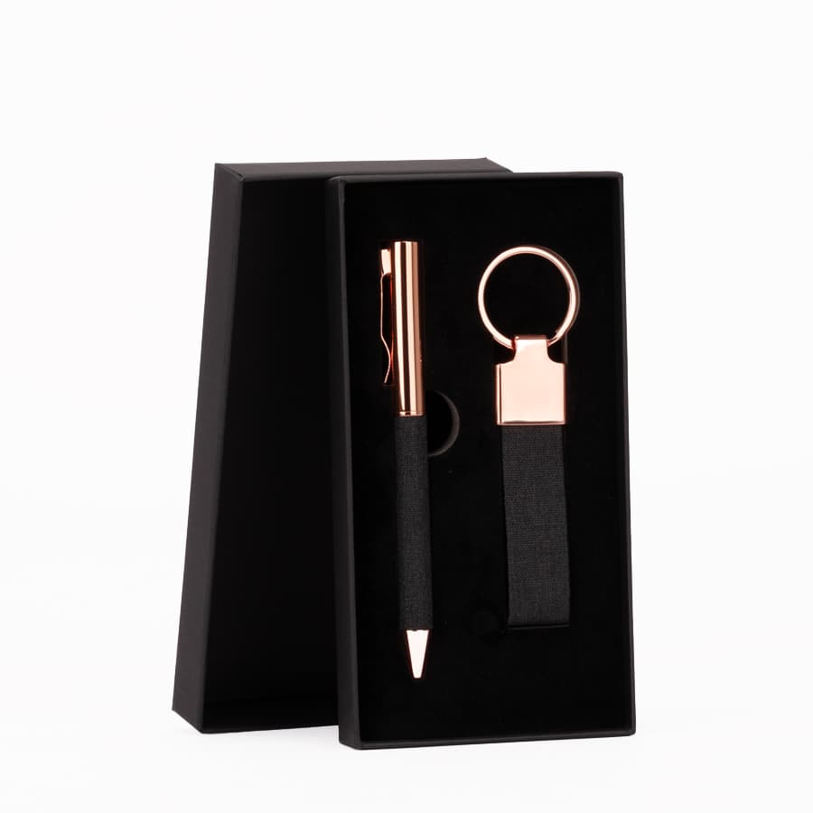 Set de Regalo «MINE» negro con detalles encobrizados.