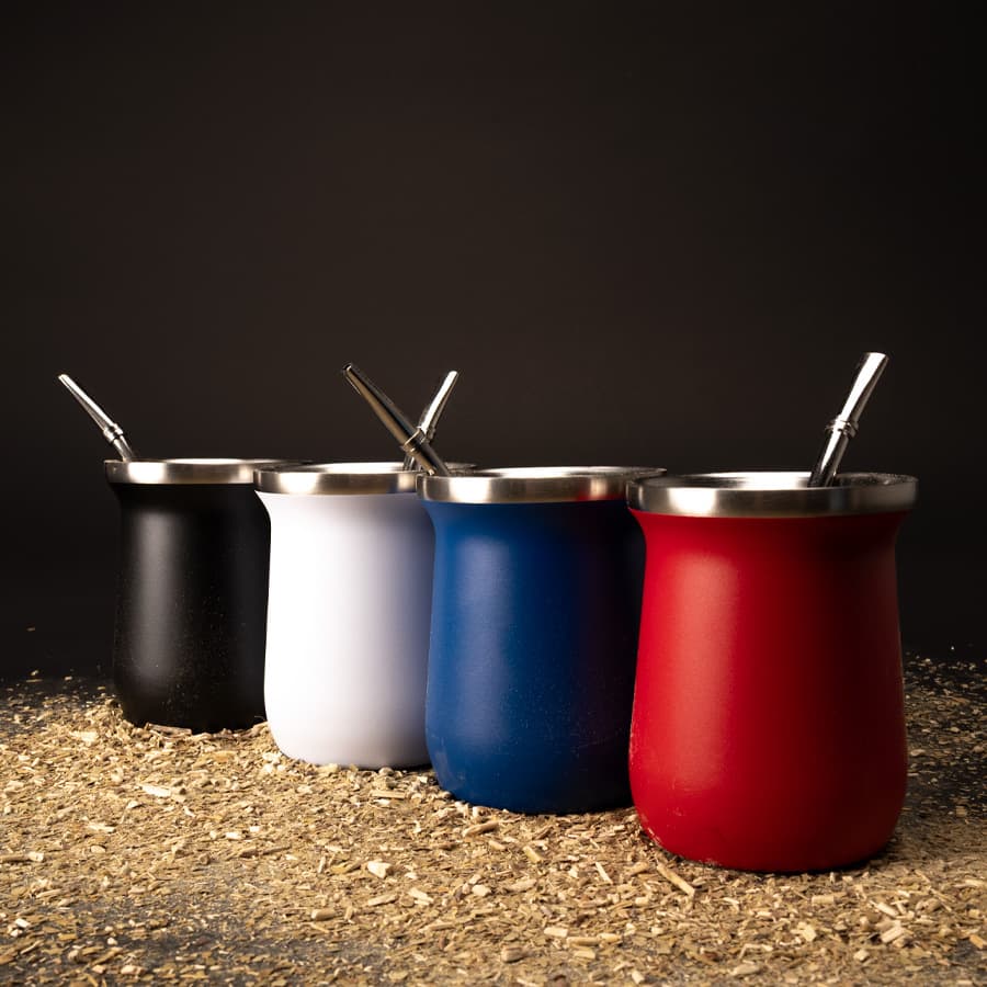 Vaso Térmico metálico «MATE» 300ml. con Bombilla