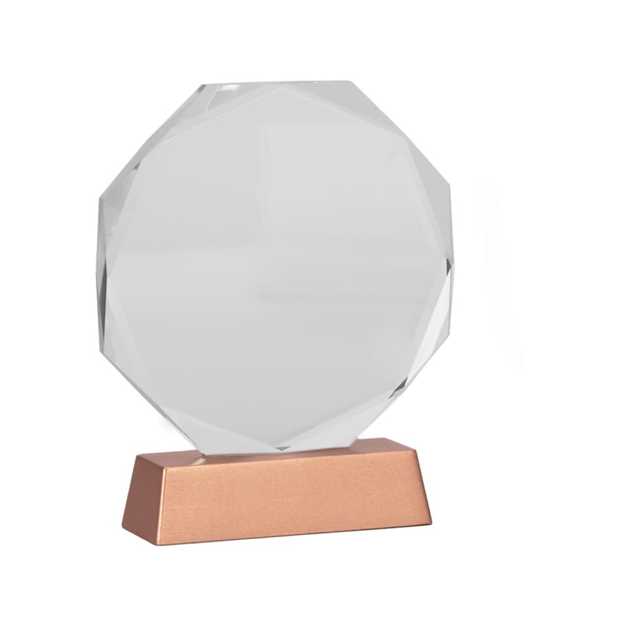 Trofeo Galvano de Cristal «RUNE» con base encobrizada. - imagen 4