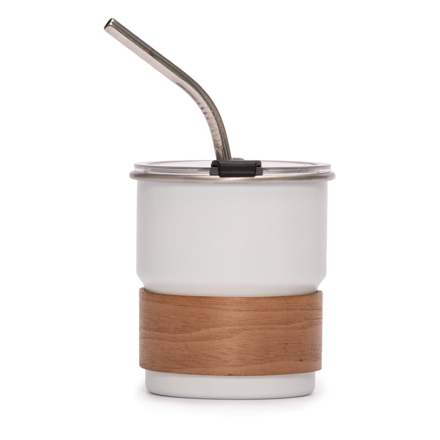 Vaso Térmico metálico «CAMP» 300cc. con Bombilla y Grip de Madera. - imagen 2