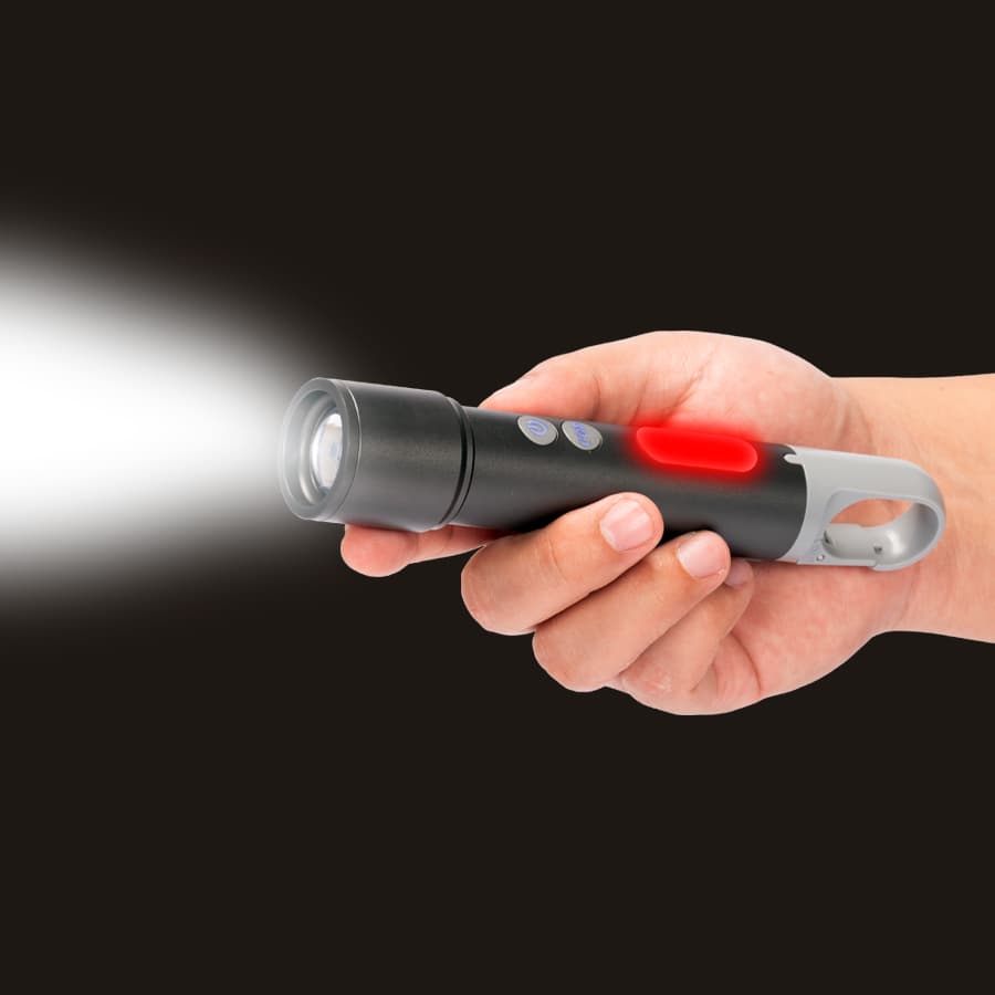 USB Linterna Táctica y lámpara recargable «HOOK» 15-en-1