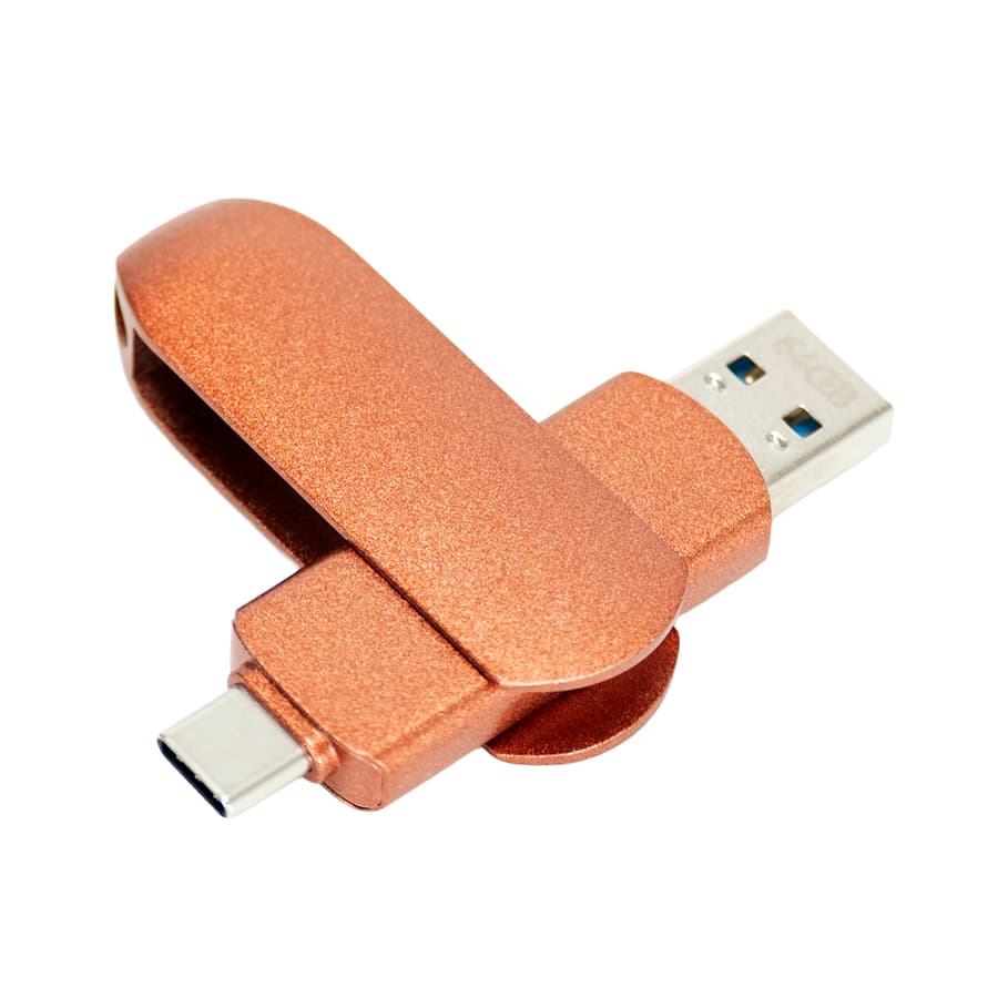 Pendrive giro encobrizado OTG USB 3.0 / Type C, 64GB - imagen 2