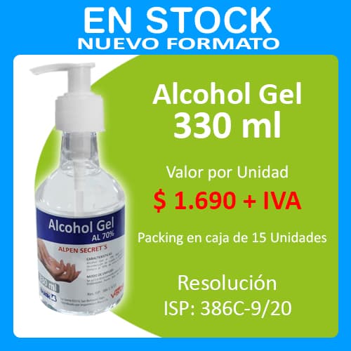 Alcohol Gel 330 ml.
