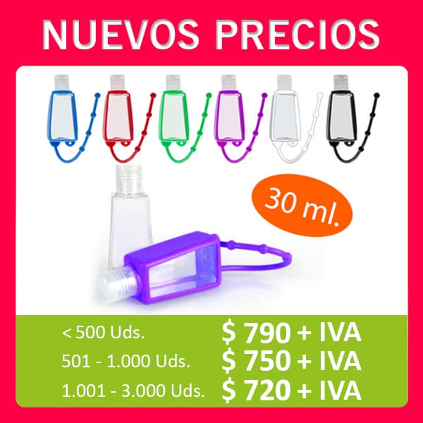 Envase con Alcohol gel Transportable Hanger AH1