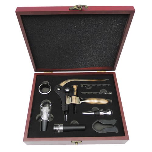 Set de Vino Deluxe Caoba W10