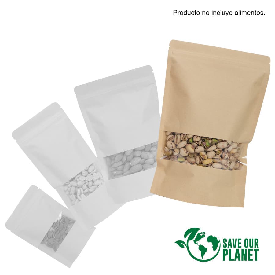 Bolsa doypack 1500ml de papel kraft, para Alimentos